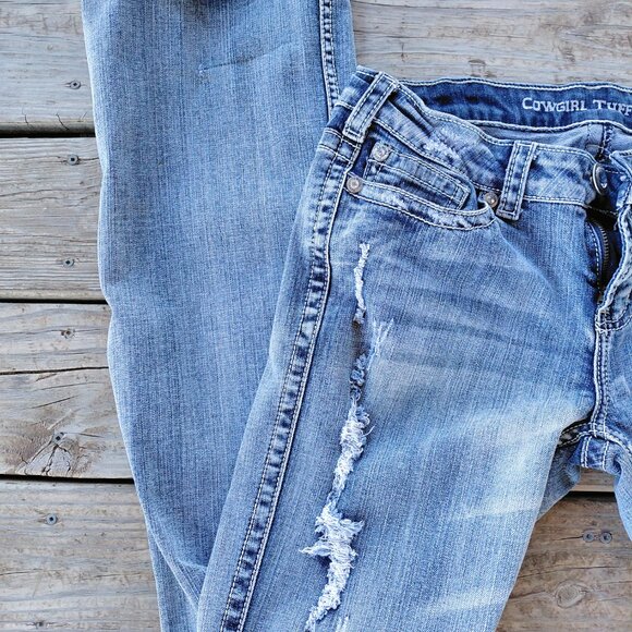 Cowgirl Tuff Co. Low Rise Rhinestone Cross Women's Jeans - Picture 2 of 8